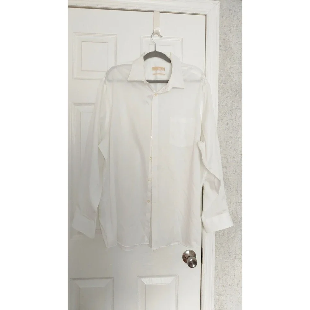 Michael Kors Non Iron Men's White Button Up Shirt 18,5 - Picture 2 of 5